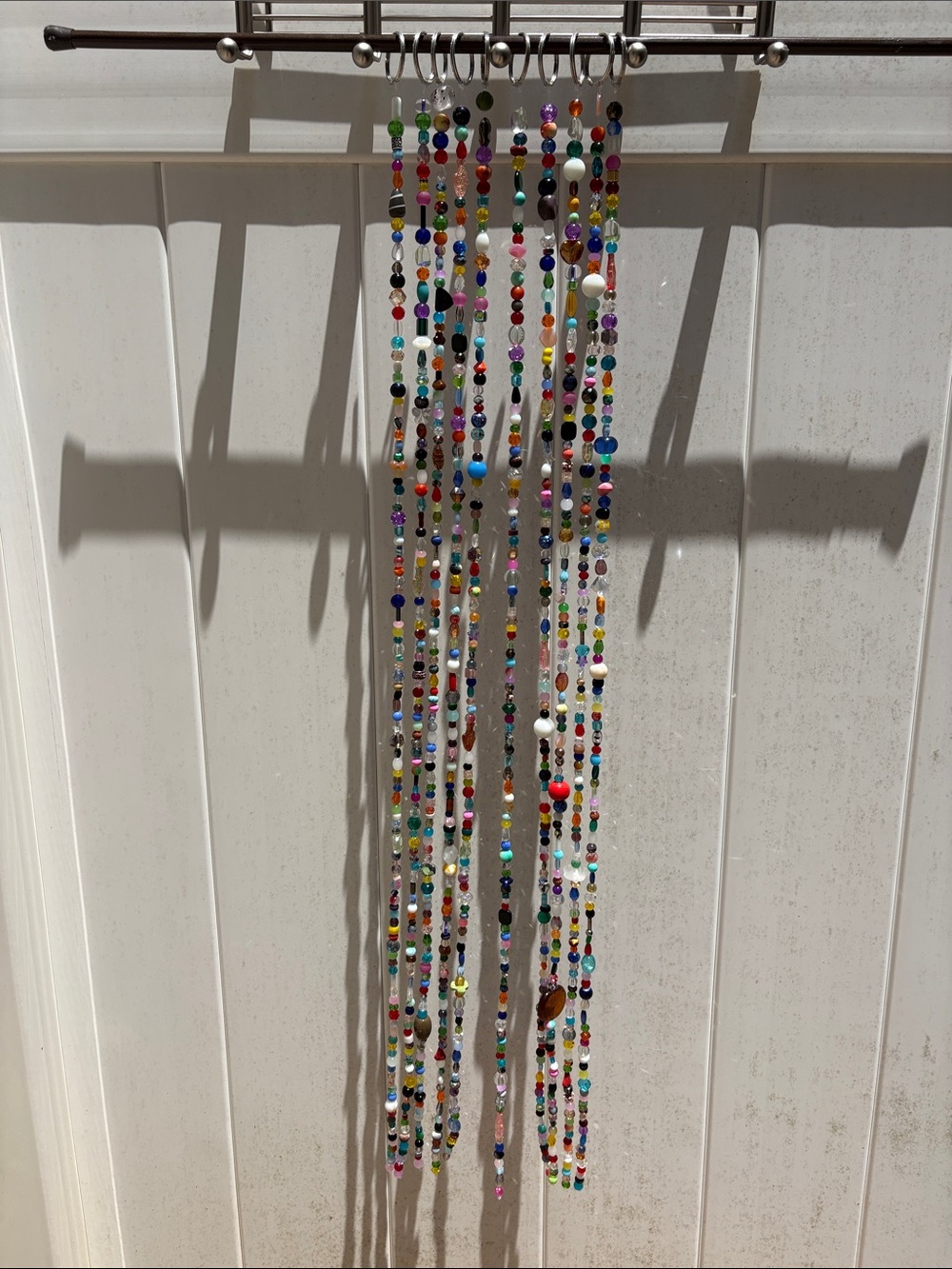 10 strands 36 inches long made with glass beads